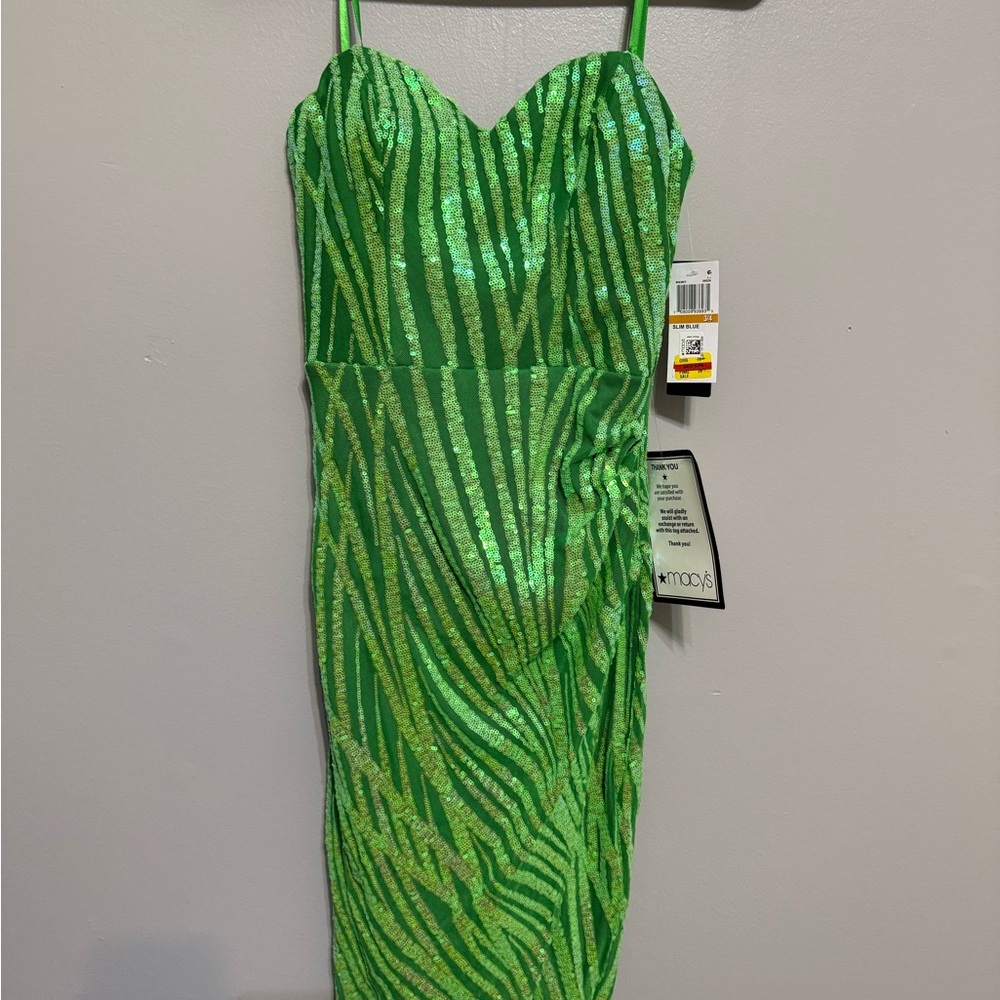 City Studio Vibrant Green Strapless Dress